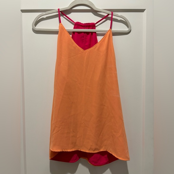 EXPRESS two sided reversible cami top pink and coral orange - Picture 3 of 5